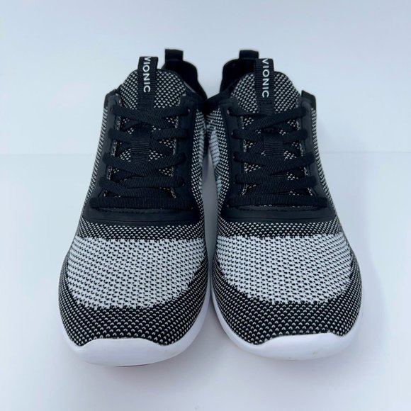 Vionic Womens Lenora Walking Shoes Black White Lace Up Low Top 7.5 Wide - Picture 3 of 12